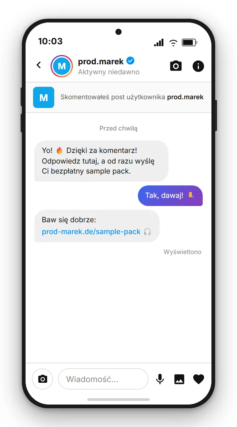 SendSeven Flow Builder: Comment-to-DM dla muzyka – od komentarza PRESAVE do automatycznej DM z linkiem do pre-save singla