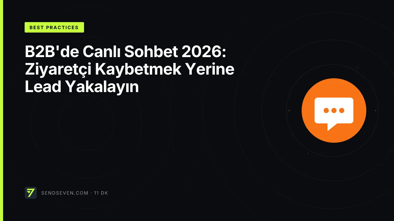 B2B'de Canlı Sohbet 2026: Ziyaretçi Kaybetmek Yerine Lead Yakalayın