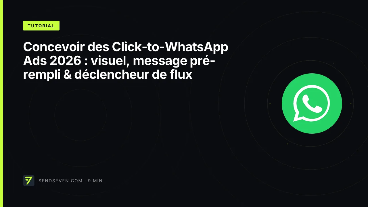 Concevoir des Click-to-WhatsApp Ads 2026 : visuel, message pré-rempli & déclencheur de flux