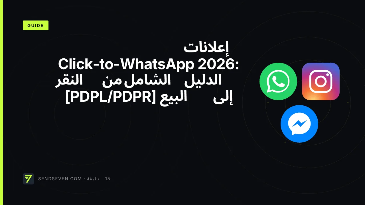 إعلانات Click-to-WhatsApp 2026: الدليل الشامل من النقر إلى البيع [PDPL/PDPR]
