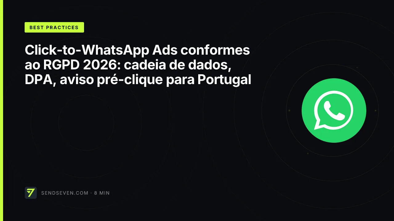 Click-to-WhatsApp Ads conformes ao RGPD 2026: cadeia de dados, DPA, aviso pré-clique para Portugal