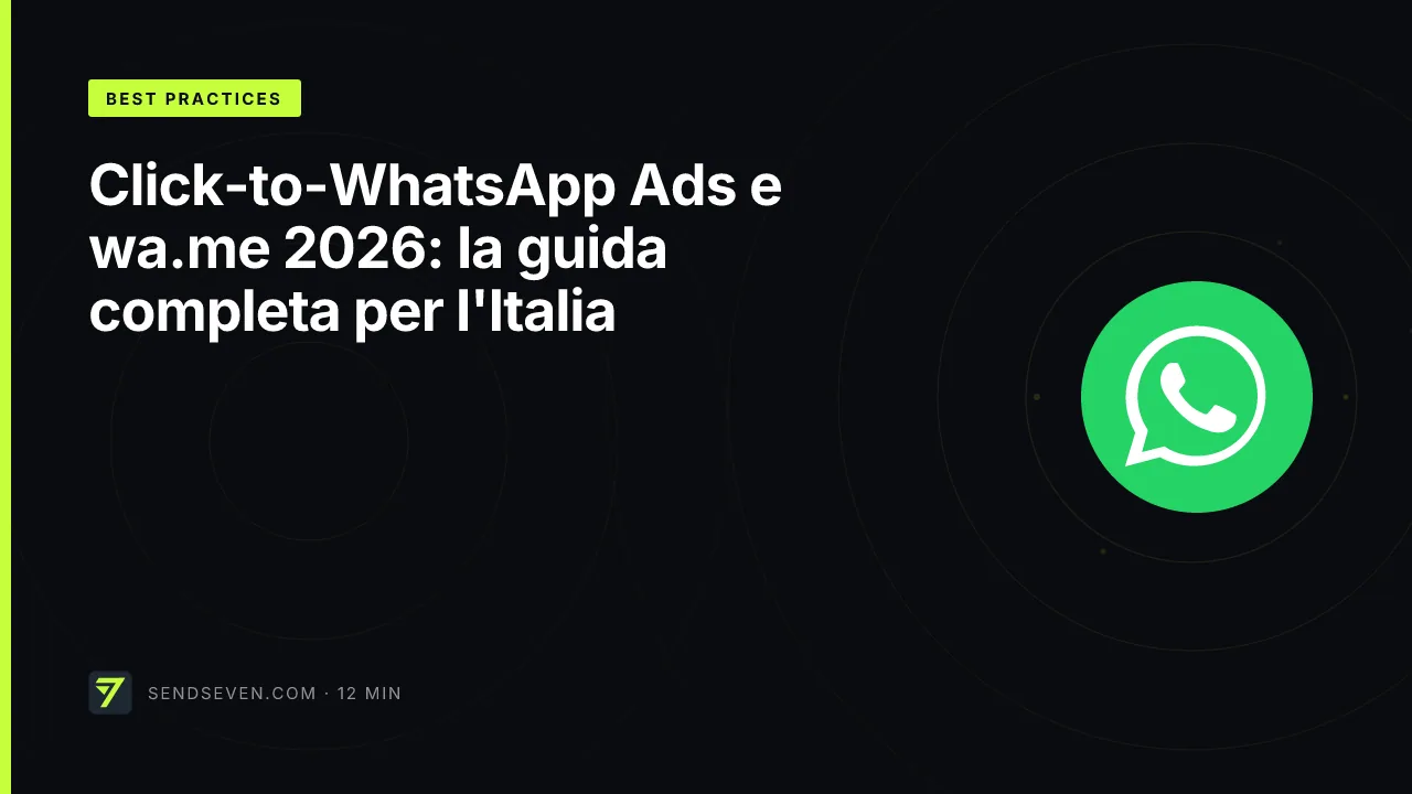 Click-to-WhatsApp Ads e wa.me 2026: la guida completa per l'Italia