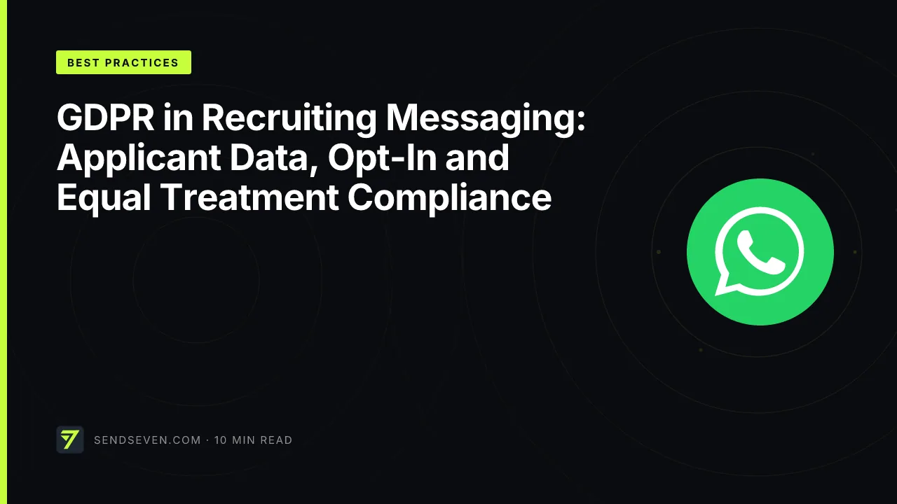 GDPR in Recruiting Messaging: Applicant Data, Opt-In and Equal Treatment Compliance