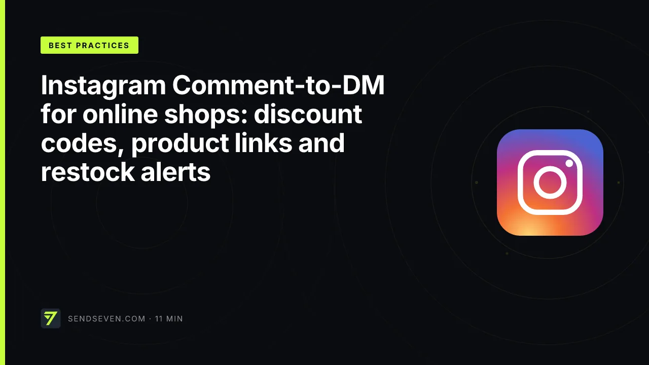 Instagram Comment-to-DM for online shops: discount codes, product links and restock alerts