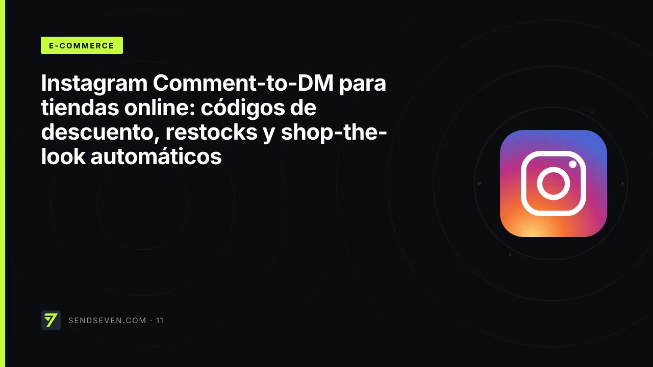 Instagram Comment-to-DM para tiendas online: códigos de descuento, restocks y shop-the-look automáticos