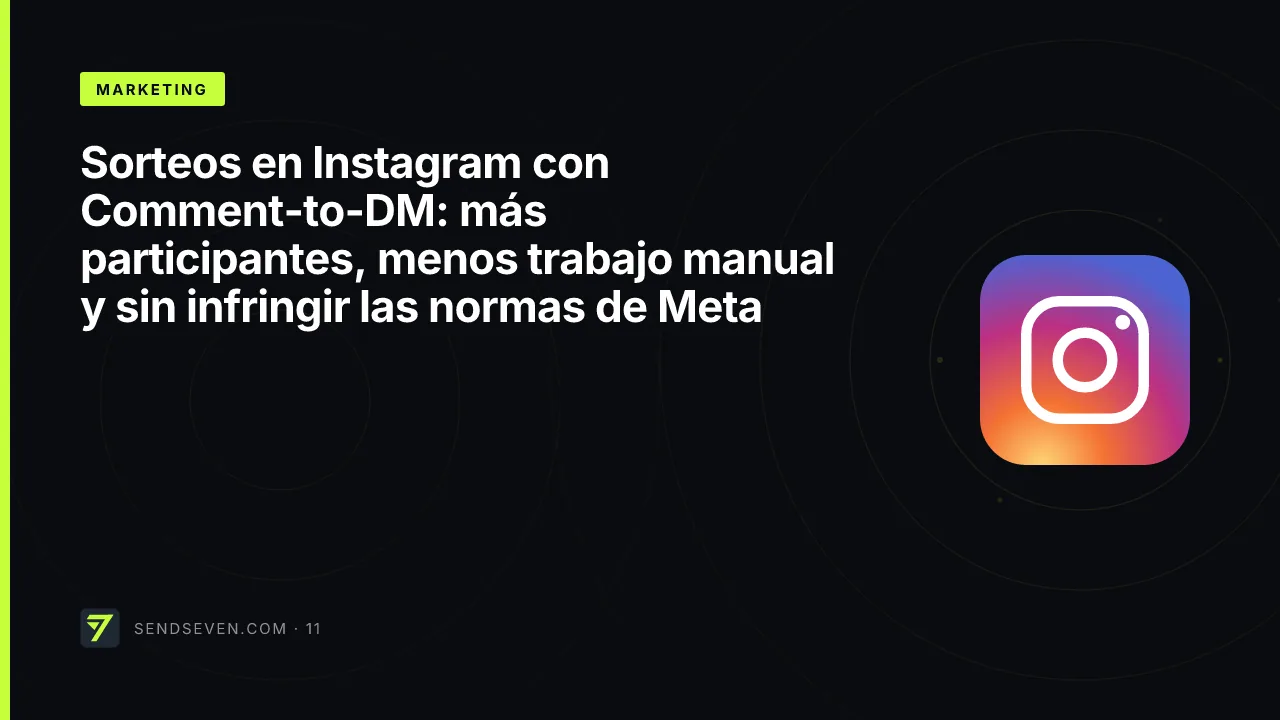 Sorteos en Instagram con Comment-to-DM: más participantes, menos trabajo manual y sin infringir las normas de Meta