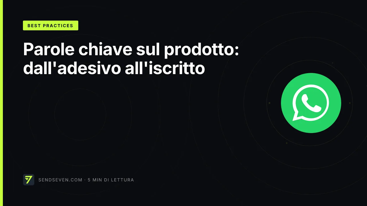 Parole chiave sul prodotto: dall'adesivo all'iscritto