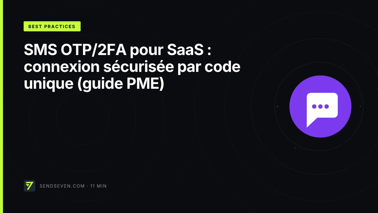 SMS OTP/2FA pour SaaS : connexion sécurisée par code unique (guide PME)