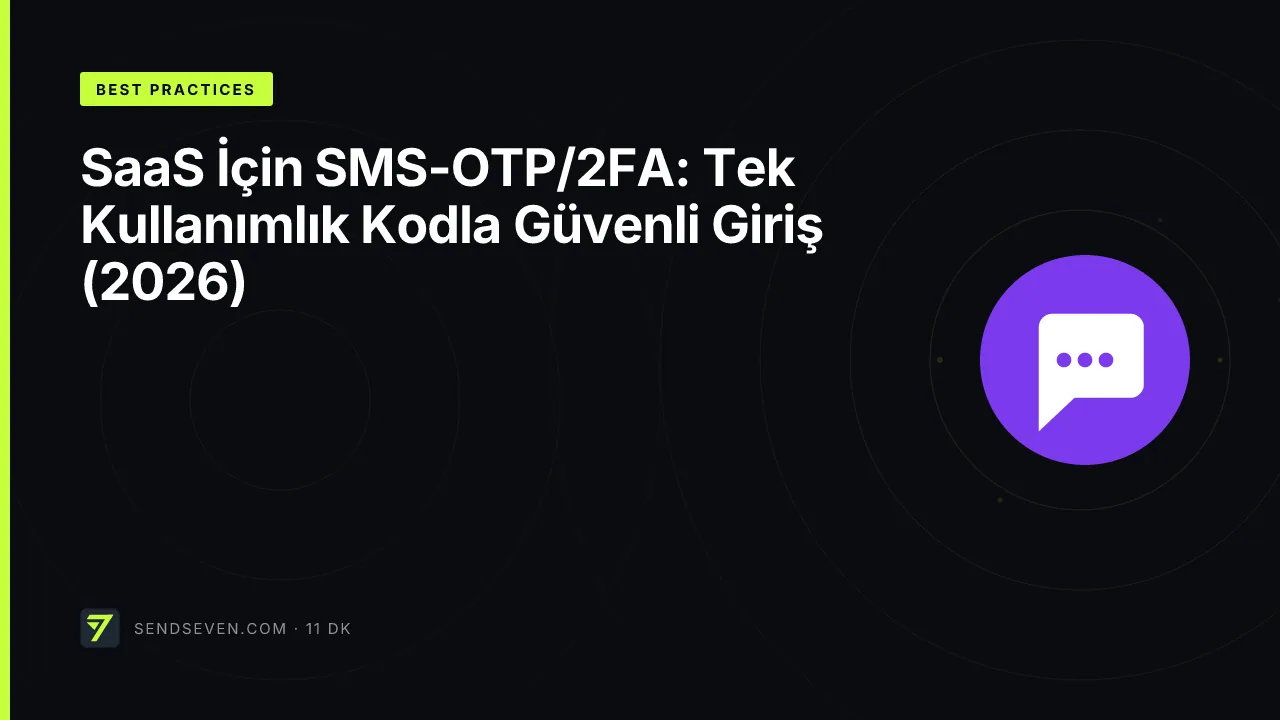 SaaS İçin SMS-OTP/2FA: Tek Kullanımlık Kodla Güvenli Giriş (2026)