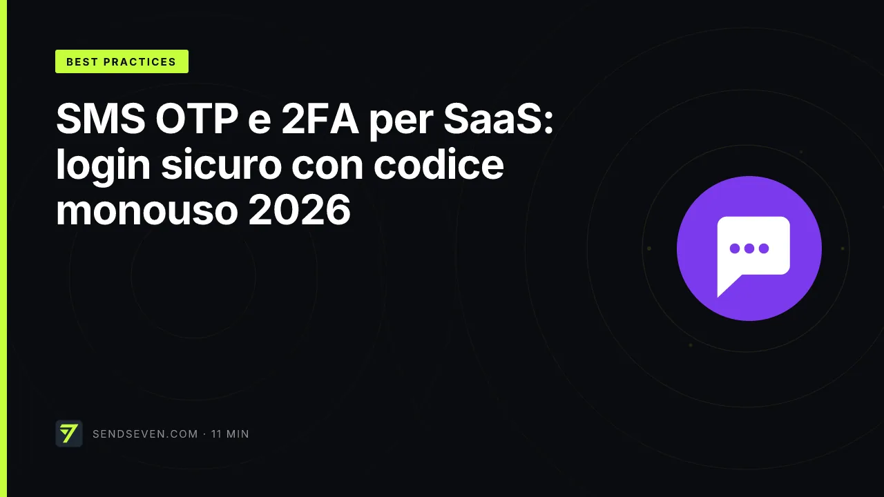 SMS OTP e 2FA per SaaS: login sicuro con codice monouso 2026