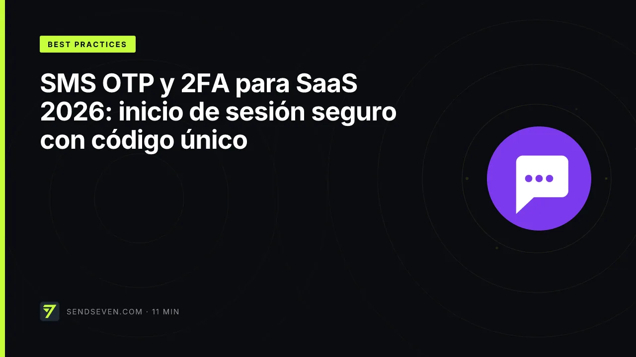 SMS OTP y 2FA para SaaS 2026: inicio de sesión seguro con código único