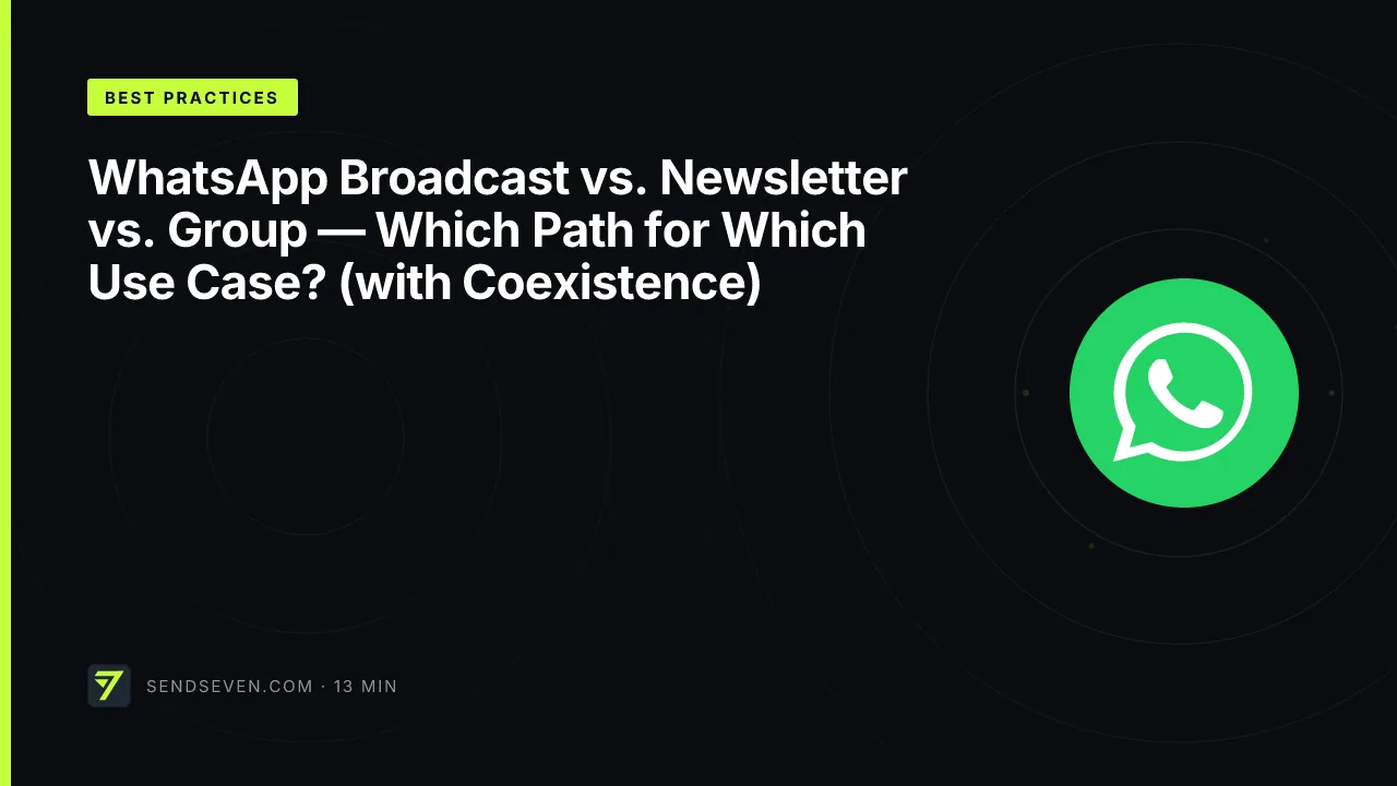 WhatsApp Broadcast vs. Newsletter vs. Group — Which Path for Which Use Case? (with Coexistence)