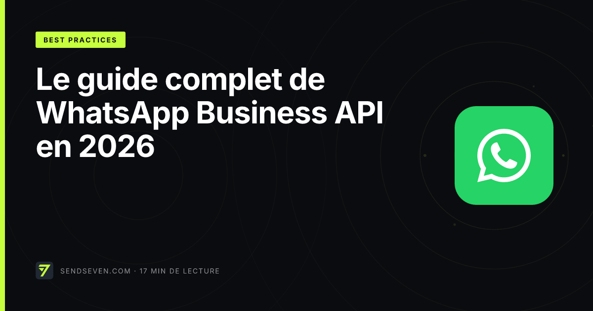 Guide WhatsApp Business API 2026 : prix et configuration | SendSeven