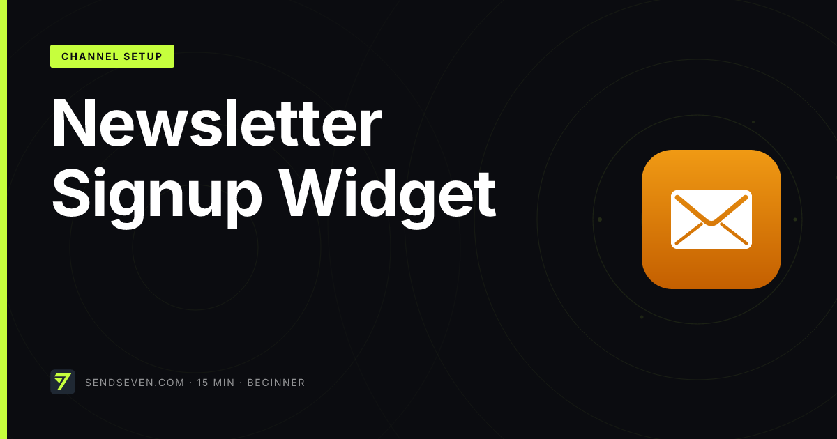 Crear Widget de Suscripción a Newsletter | SendSeven